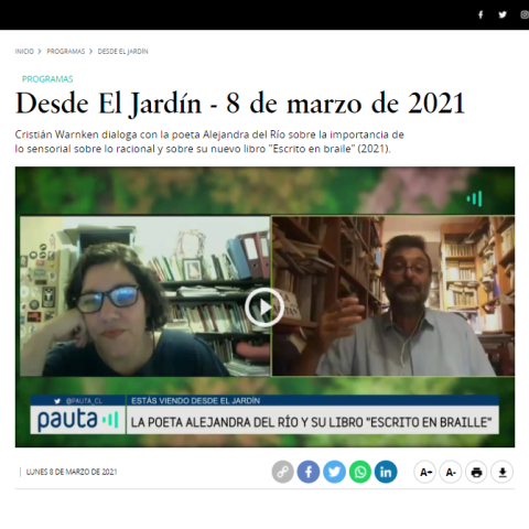 Cristián Warnken dialoga con la poeta Alejandra del Río