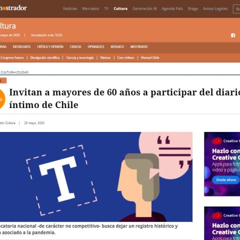 Invitan a mayores de 60 años a participar del diario íntimo de Chile