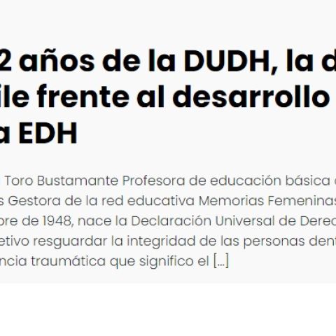 A 72 años de la DUDH, la deuda de Chile frente al desarrollo efectivo de una EDH