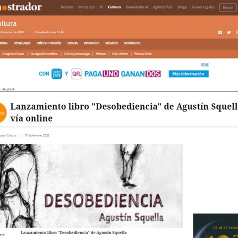 Lanzamiento libro "Desobediencia" de Agustín Squella vía online
