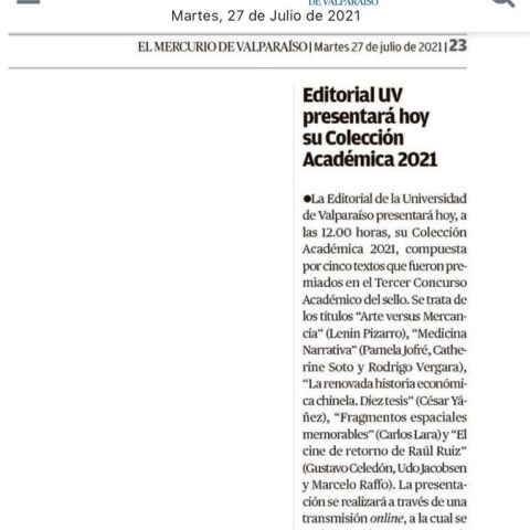 Editorial UV presentará hoy su Colección Académica 2021