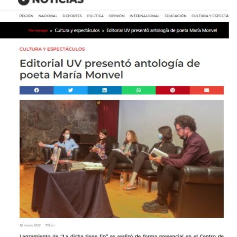 Editorial UV presentó antología de poeta María Monvel