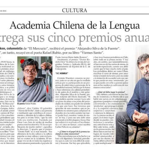Academia Chilena de la Lengua entrega sus cinco premios anuales