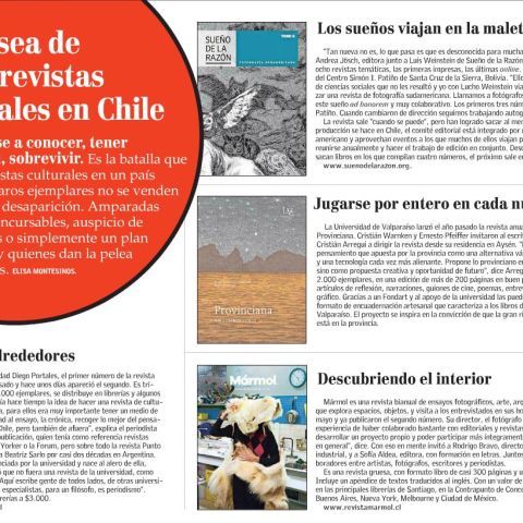 La odisea de hacer revistas culturales en Chile