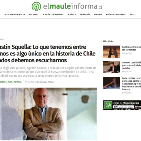 Agustín Squella: Lo que tenemos entre manos es algo único en la historia de Chile y todos debemos escucharnos