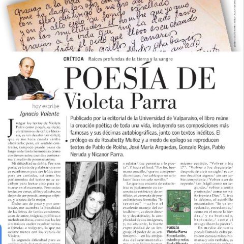 Poesía de Violeta Parra. Por Ignacio Valente