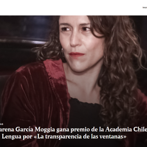 Macarena García gana premio de la Academia Chilena de la Lengua por «La transparencia de las ventanas»