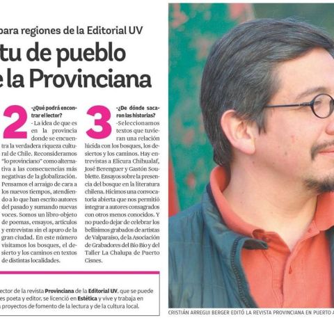 Tres preguntas al editor de revista Provinciana