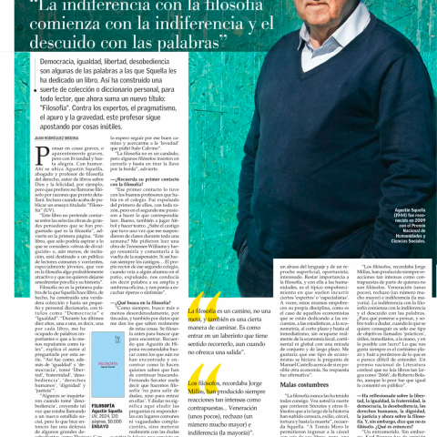 AGUSTÍN SQUELLA: "La indiferencia con la filosofía comienza con la indiferencia y el descuido con las palabras"