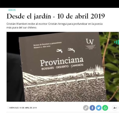 Cristián Warnken recibe al escritor Cristián Arregui para profundizar en la poesía más pura del sur chileno.