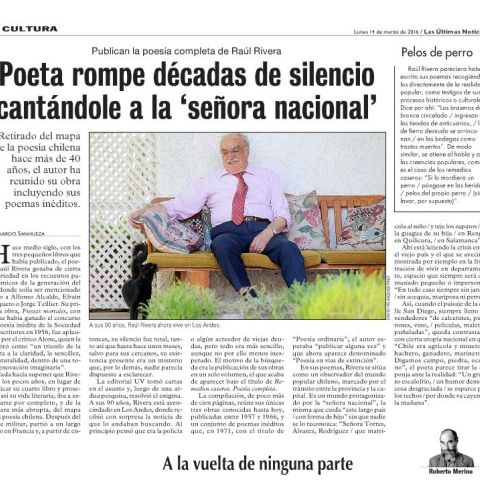 Poeta rompe décadas de silencio cantándole a la 'señora nacional'