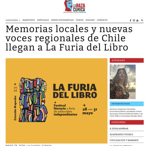 Memorias locales y nuevas voces regionales de Chile llegan a La Furia del Libro