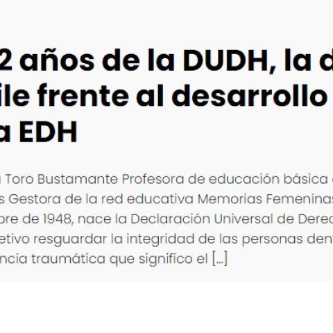 A 72 años de la DUDH, la deuda de Chile frente al desarrollo efectivo de una EDH