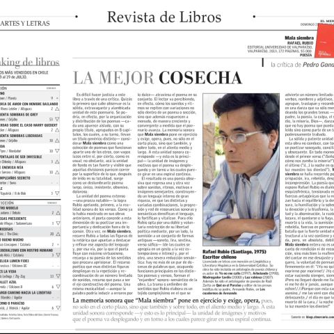La mejor cosecha. Por Pedro Gandolfo