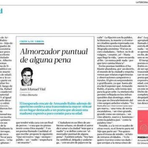 Almorzador puntual de alguna pena. Por Juan Manuel Vial