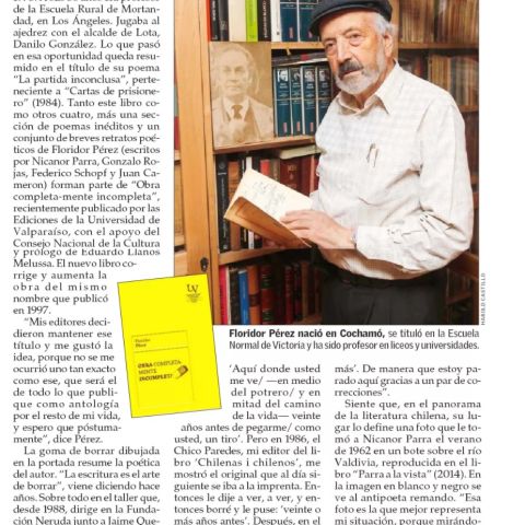 Floridor Pérez, un campeón de la poesía y el ajedrez