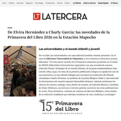 De Elvira Hernández a Charly García: las novedades de la Primavera del Libro 2026 en la Estación Mapocho