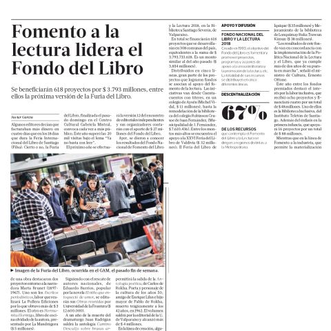Fomento a la lectura lidera el Fondo del Libro