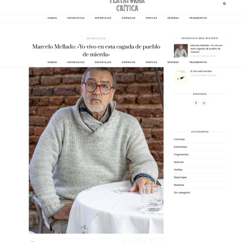 Marcelo Mellado: «Yo vivo en esta cagada de pueblo de mierda»
