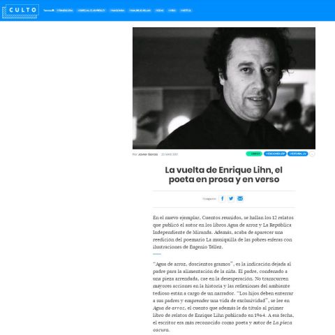 La vuelta de Enrique Lihn, el poeta en prosa y en verso