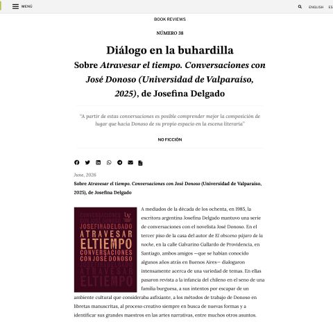 Diálogo en la buhardilla. Sobre «Atravesar el tiempo. Conversaciones con José Donoso».