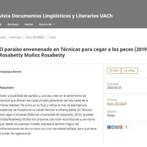 El paraíso envenenado en Técnicas para cegar a los peces (2019)  de Rosabetty Muñoz