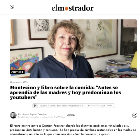 Montecino y libro sobre la comida: “Antes se aprendía de las madres y hoy predominan los youtubers”.