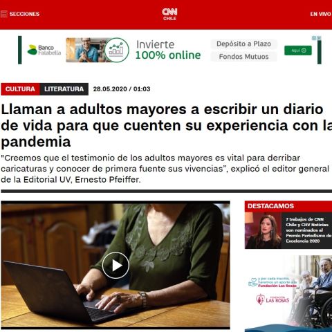 Llaman a adultos mayores a escribir un diario de vida para que cuenten su experiencia con la pandemia