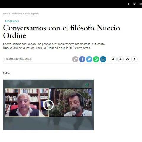 Conversamos con el filósofo Nuccio Ordine