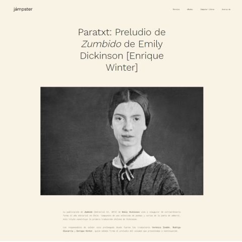 Preludio de Zumbido de Emily Dickinson [Enrique Winter]