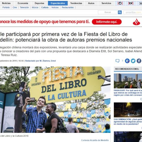 Chile participará por primera vez de la Fiesta del Libro de Medellín