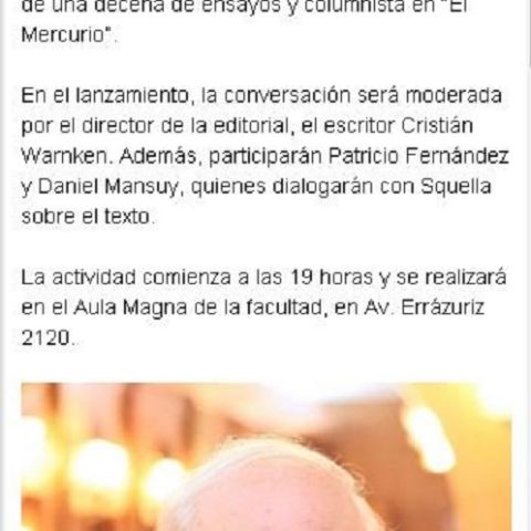 Agustín Squella presenta nuevo libro en la U. de Valparaíso