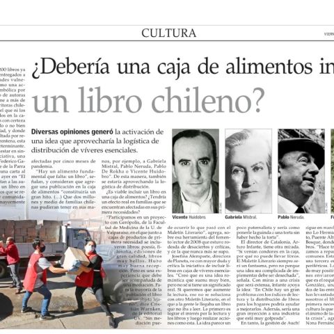 ¿Debería una caja de alimentos incluir un libro chileno?