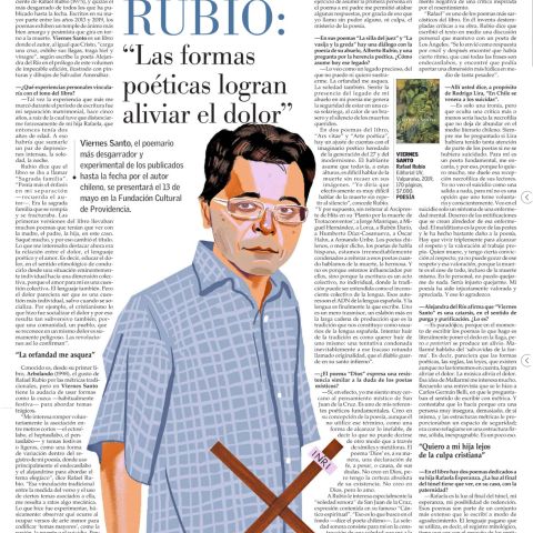 Rafael Rubio: "Las formas poéticas logran aliviar el dolor"
