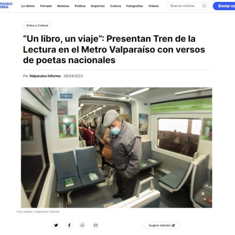 “Un libro, un viaje”: Presentan Tren de la Lectura en el Metro Valparaíso con versos de poetas nacionales