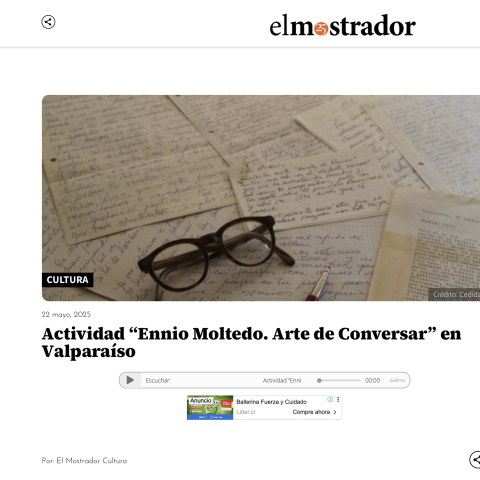 Actividad “Ennio Moltedo. Arte de Conversar” en Valparaíso