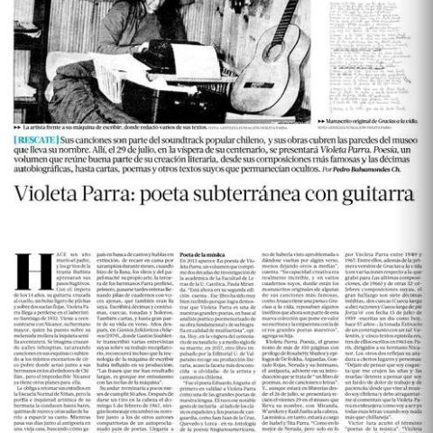 Violeta Parra: poeta subterránea con guitarra