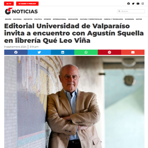 Editorial Universidad de Valparaíso invita a encuentro con Agustín Squella en librería Qué Leo Viña