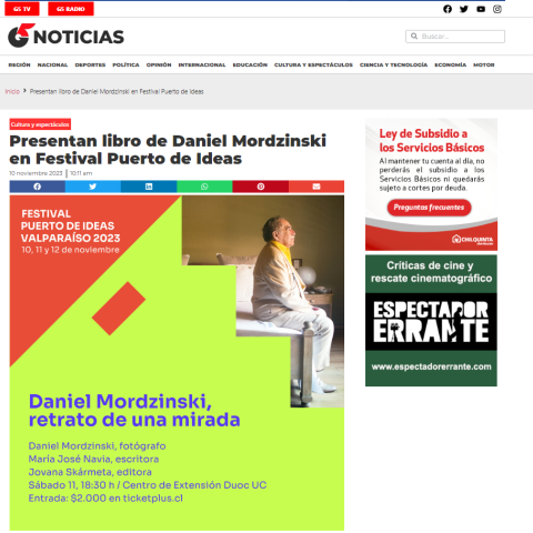 Presentan libro de Daniel Mordzinski en Festival Puerto de Ideas