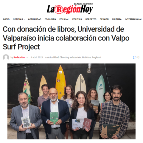 Con donación de libros, Universidad de Valparaíso inicia colaboración con Valpo Surf Project