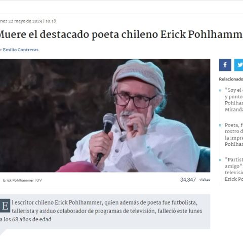 Muere el destacado poeta chileno Erick Pohlhammer