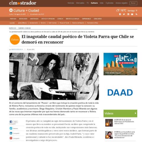 El inagotable caudal poético de Violeta Parra que Chile se demoró en reconocer