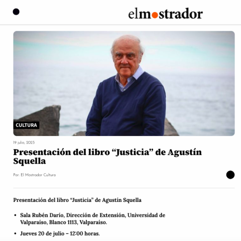Presentación del libro “Justicia” de Agustín Squella