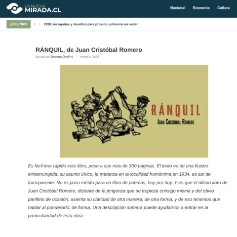 RÁNQUIL, de Juan Cristóbal Romero