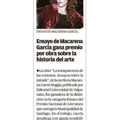 Ensayo de Macarena García gana premio por obra sobre la historia del arte