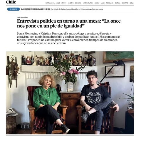 Entrevista política en torno a una mesa: “La once nos pone en un pie de igualdad”