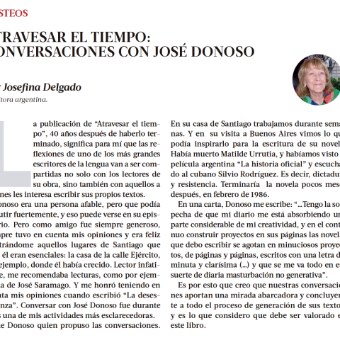 Posteos: Atravesar el tiempo, Conversaciones con José Donoso